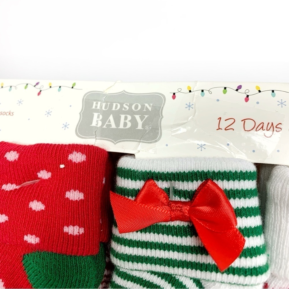Festive Holiday Themed 0-6 Month Girls 12 Pack Baby Socks - Picture 10 of 10